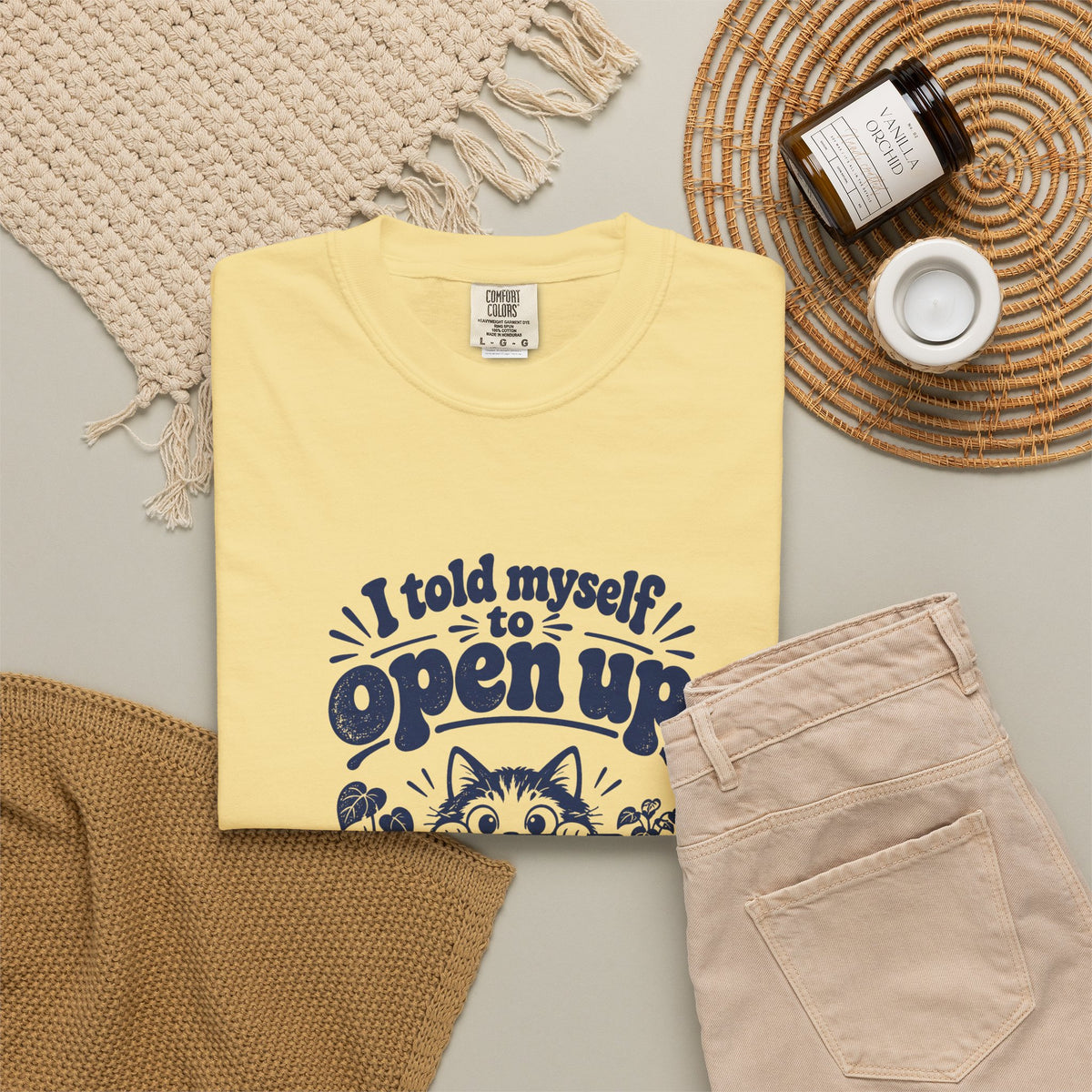 Open Up – Funny Social Battery T-Shirt – Bad Advice Club product mockup