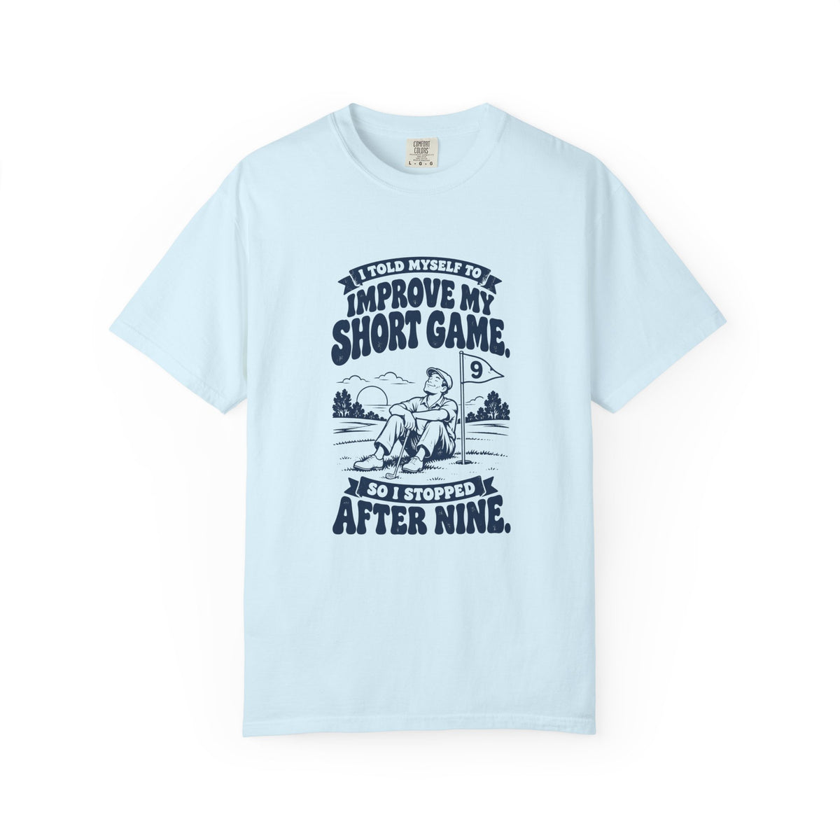 Short Game – Funny Golf T-Shirt – Chambray – Bad Advice Club product mockup