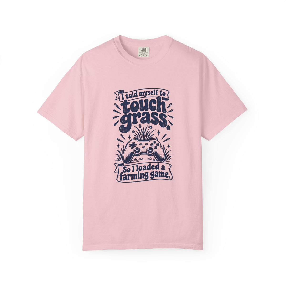 Touch Grass – Funny Gaming T-Shirt – Blossom – Bad Advice Club product mockup
