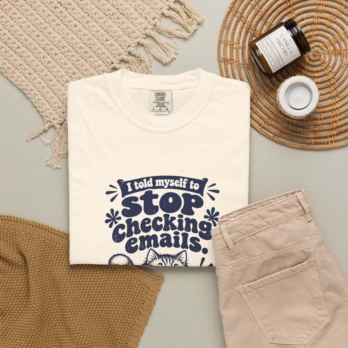 Stop Checking Emails – Funny Work & Procrastination T-Shirt – Bad Advice Club product mockup
