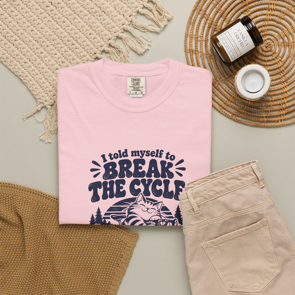 Break the Cycle – Funny Cycling T-Shirt – Bad Advice Club product mockup