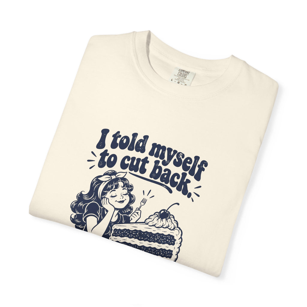 Cut Back – Funny Food & Coffee T-Shirt – Bad Advice Club product mockup