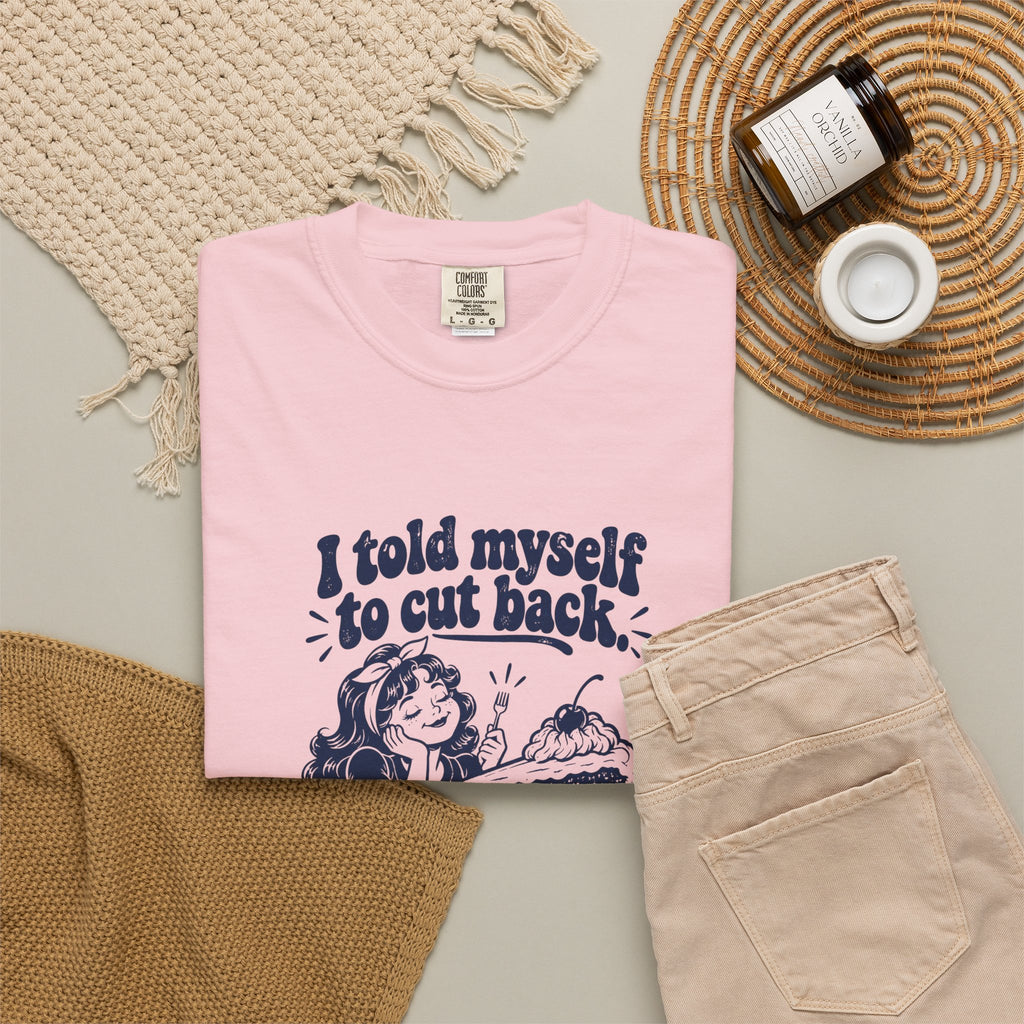 Cut Back – Funny Food & Coffee T-Shirt – Bad Advice Club product mockup